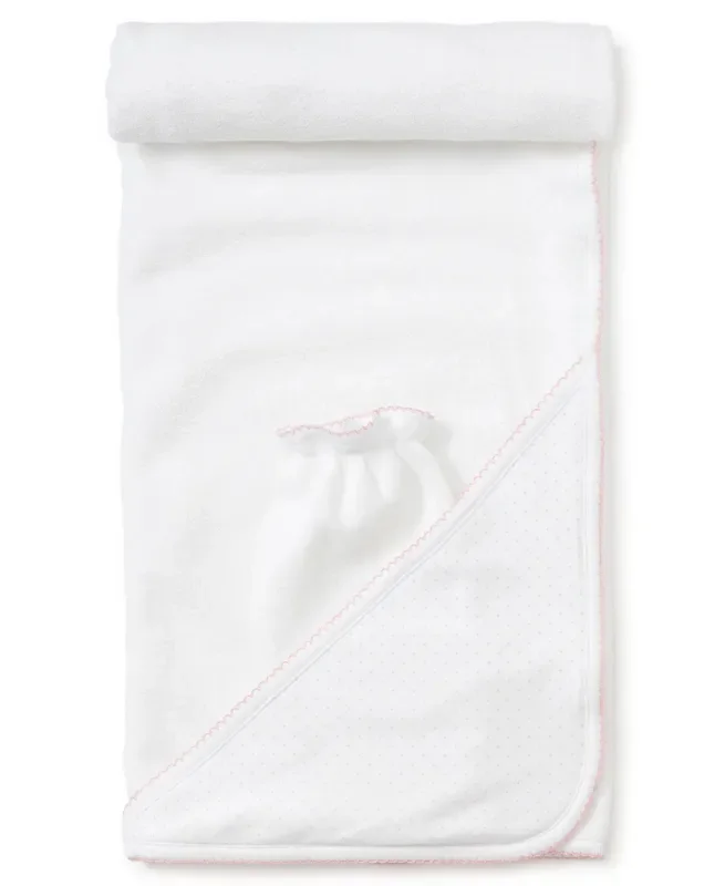 Kissy Kissy White/Pink Dot Towel & Mitt