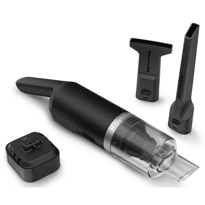 KitchenAid Go Cordless Kitchen Vacuum battery included KKVR121: Handheld, Multi-Surface, Black Matte, Rechargeable