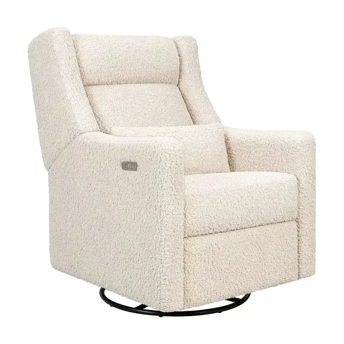 Kiwi Plus Power Glider Recliner with Power Headrest – Almond Teddy Loop