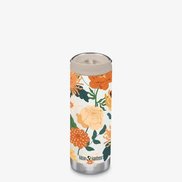Klean Kanteen 16oz TKWide W/Cafe Cap | Fall Flowers