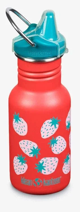 Klean Kanteen Kid Classic Sippy Water Bottle, 12 oz – Coral Strawberries