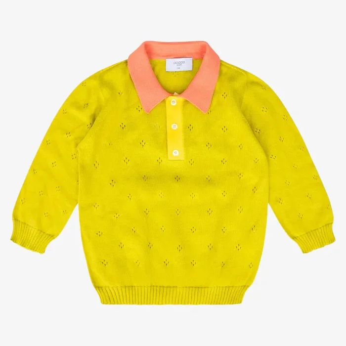 Knit Polo Shirt – Lime Green