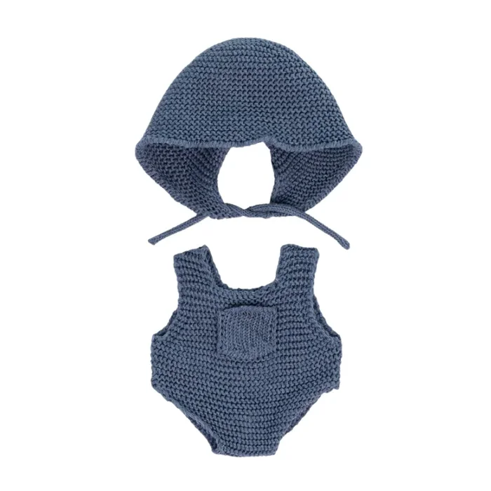 Knitted Doll Romper & Hood – 8.25″