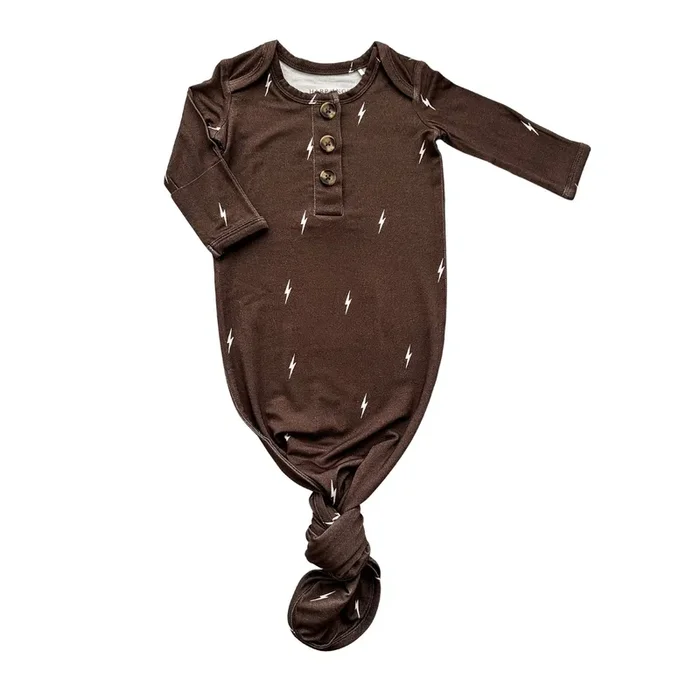 Knotted Baby Gown – Brown Lightning