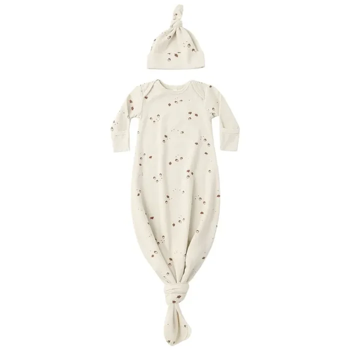 Knotted Baby Gown + Hat Set – Acorns