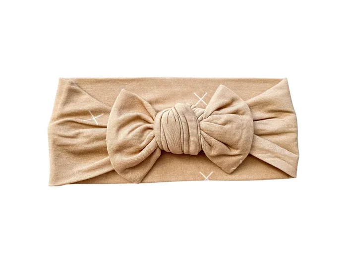 Knotted Headband – Beige X’s