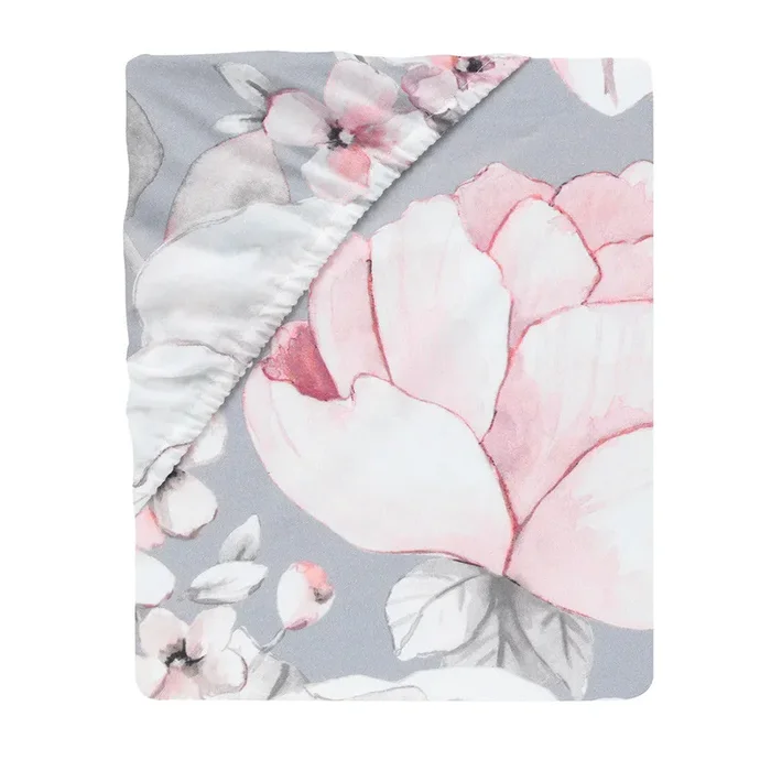 Lambs & Ivy Botanical Baby Sheet – Grey Floral