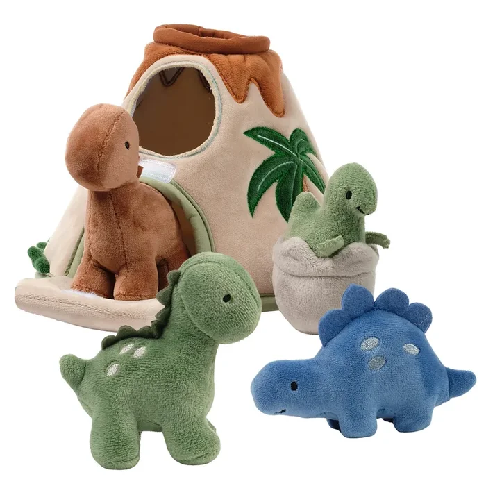 Lambs & Ivy Dino-Might Volcano Plush Toy Play Set