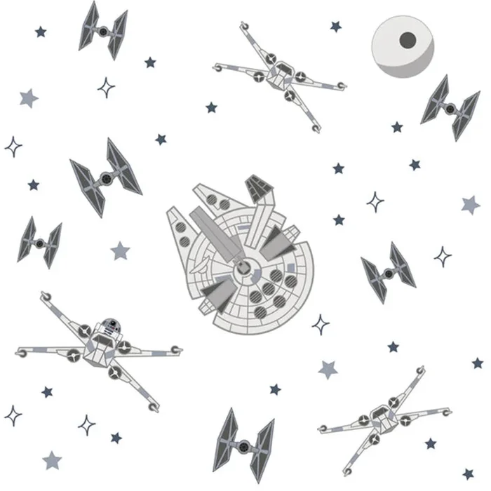 Lambs & Ivy Star Wars Millennium Falcon Wall Decal – Falcon Tie Fighters