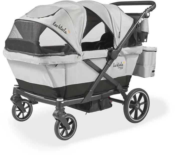 Larktale Caravan Coupe Quad (4 Seater) Stroller Wagon – Gray / Black
