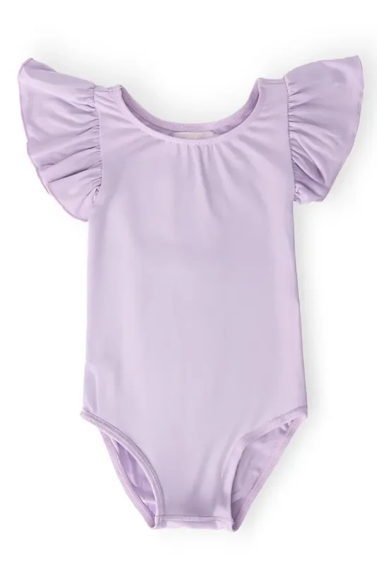 Lavender S/S Flutter Sleeve Leotard