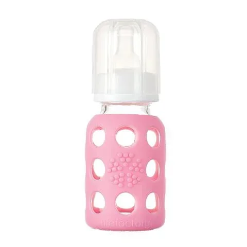 Lifefactory Glass Baby Bottle – Pink / 4 oz.