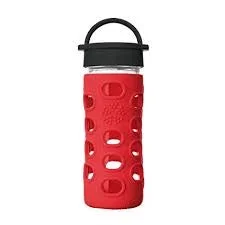 Lifefactory Glass Water Bottle – 12 oz / Apple Red
