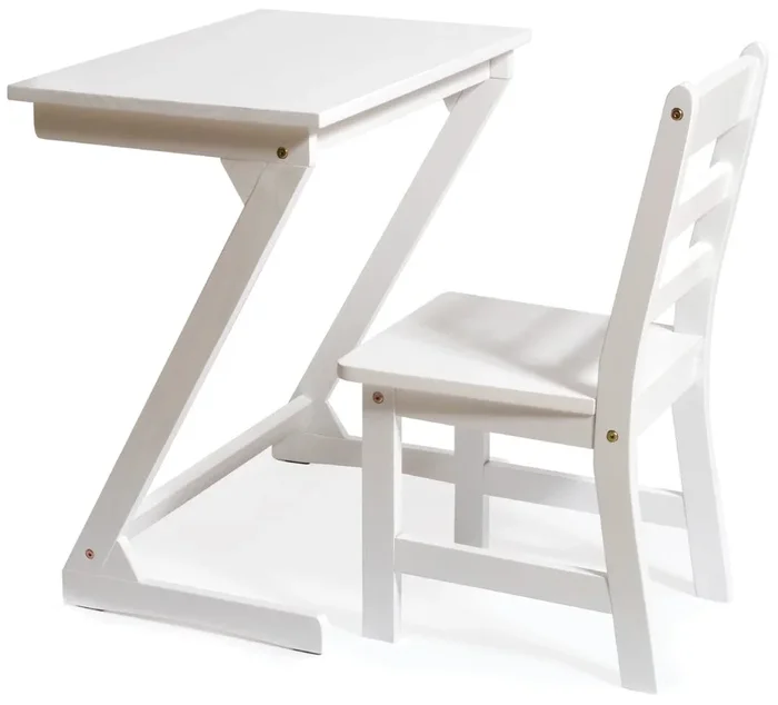 Lipper International Kids Anywhere Table & 1 Chair Set – White