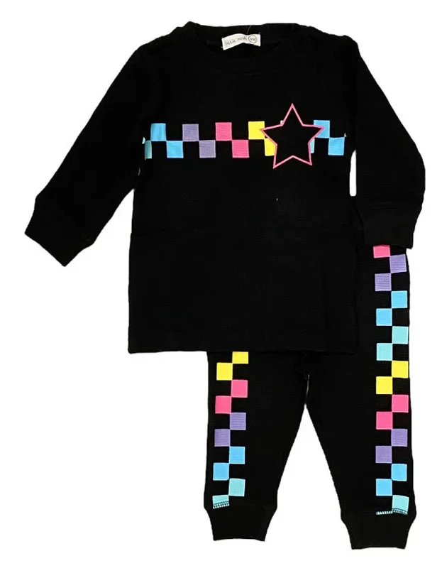 Little Mish Rainbow Check Two Piece Set