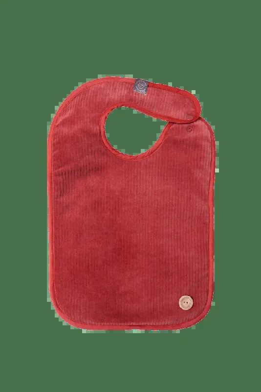 LITTLE PIPERS WATERPROOF BIB W/ SNAPS – RIBBED MAUVE – MEDIUM (9.5″ X 15″)
