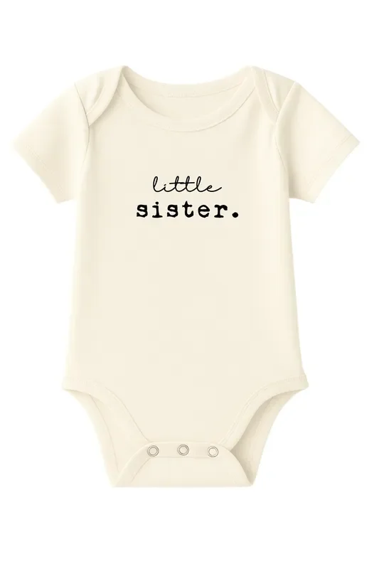 Little Sister Organic Cotton Short Sleeve Baby Bodysuit