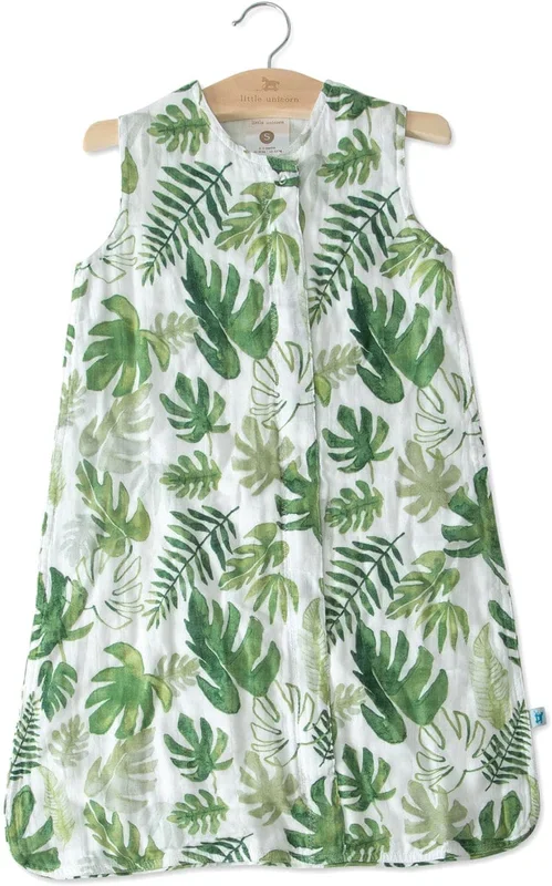 Little Unicorn Cotton Muslin Sleep Bag, Medium – Tropical Leaf