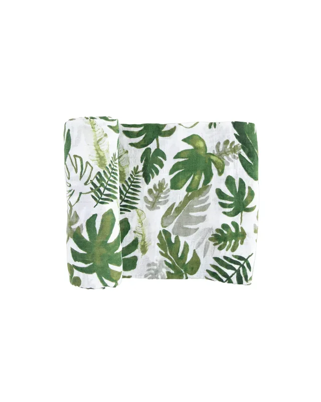 Little Unicorn Cotton Muslin Swaddle – Tropical Leaf
