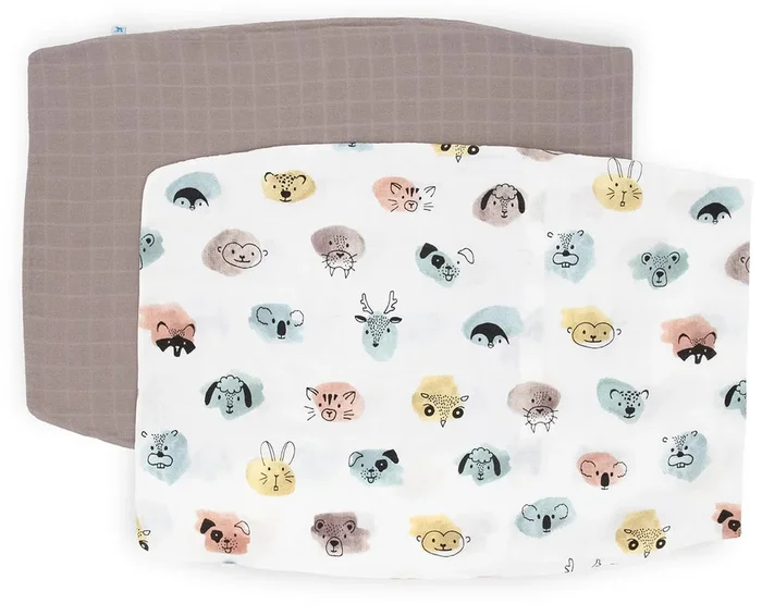Little Unicorn Cotton Muslin Toddler Pillowcase, 2 Pack – Watercolor Critters