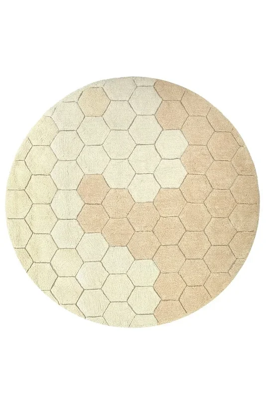 Lorena Canals Planet Bee – Washable Round Honeycomb Rug