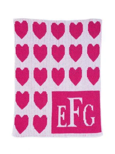 Lots of Hearts & Monogram Stroller Blanket