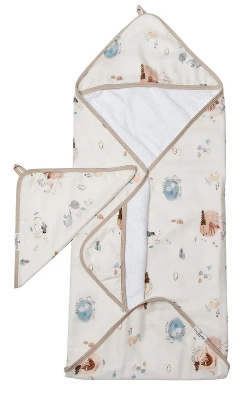 Loulou Lollipop Hooded Towel Set – Cozy Forest