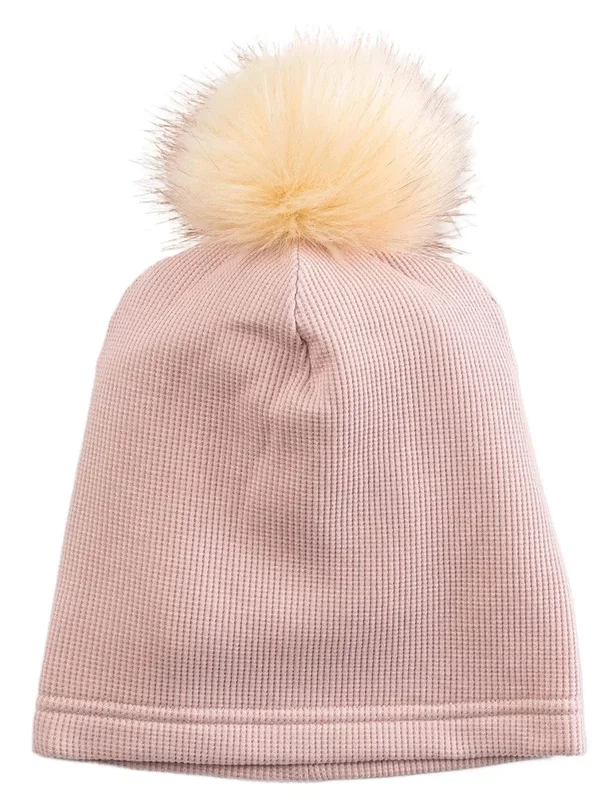 Loulou Lollipop Waffle Pom Pom Hat, 12-24 Months – Blush Pink