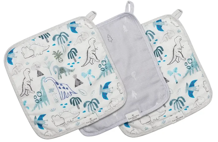 Loulou Lollipop Washcloth 3-Piece Set – Dinosaurs