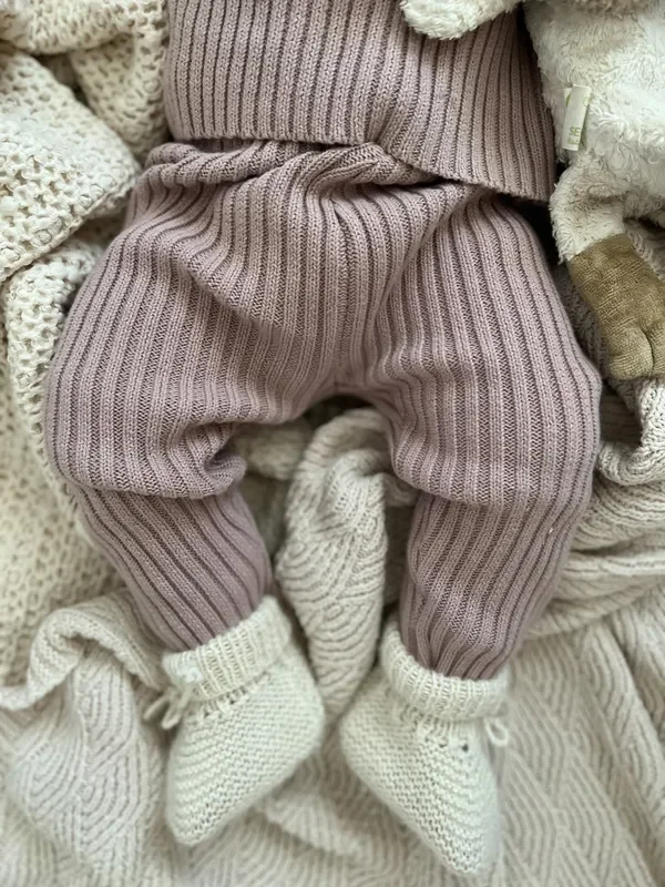 Luca + Luna Organic Cotton Chunky Rib Baby and Toddler Leggings – Dusty Petal