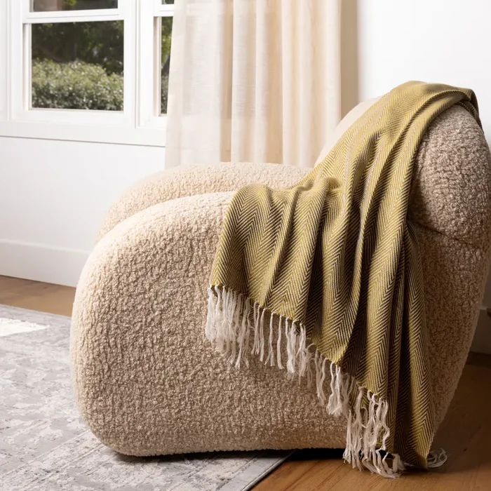 Luxe Bamboo Herringbone Throw Blanket