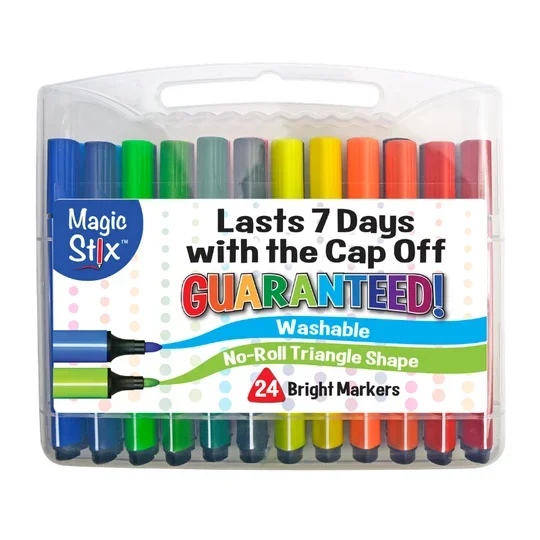 Magic Stix Triangular Marker Set | 24 Colors