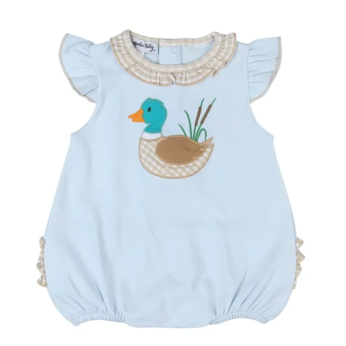 Magnolia Baby My Mallard Applique Ruffle Flutters Bubble (NB-4T)