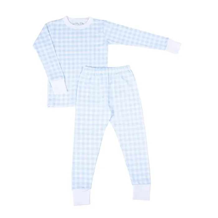 Magnolia Baby Pale Blue Checks Long Pajamas