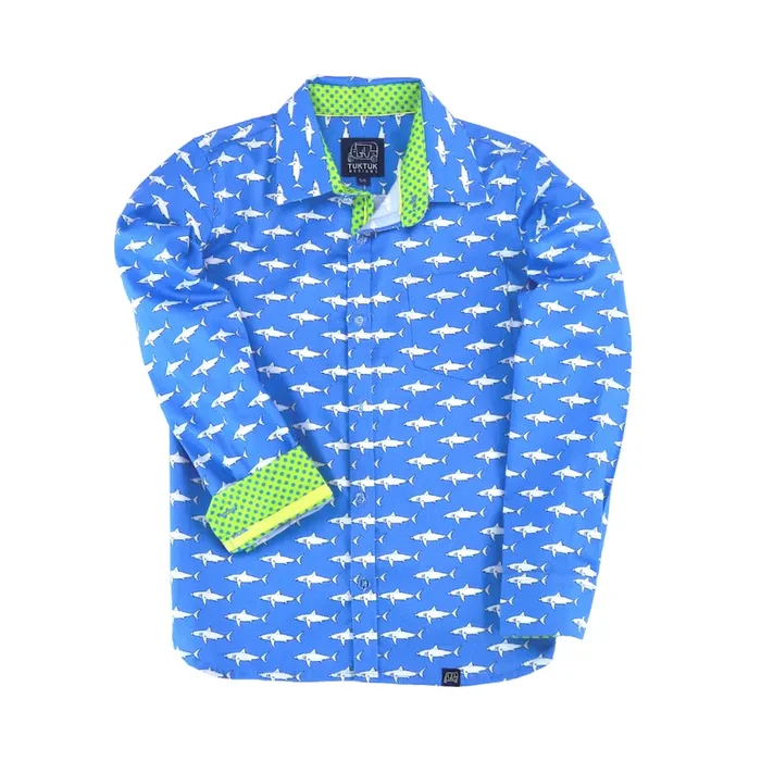 Mako Sharks In Blue – Long Sleeve