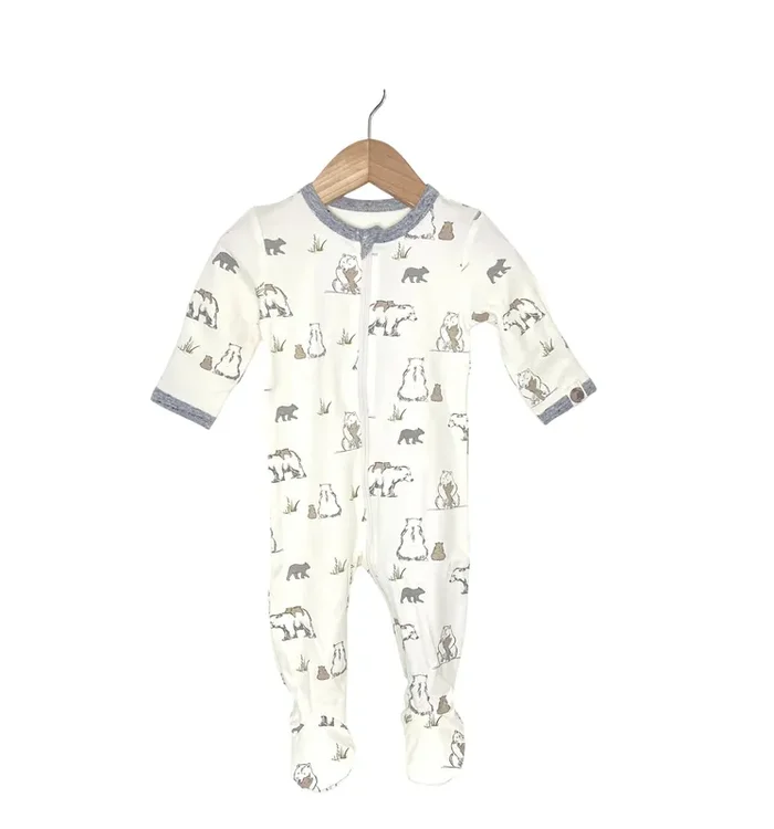 Mama, Papa And Baby Bear Printed Footie In Sustainable Fabric – New For Spring 2025