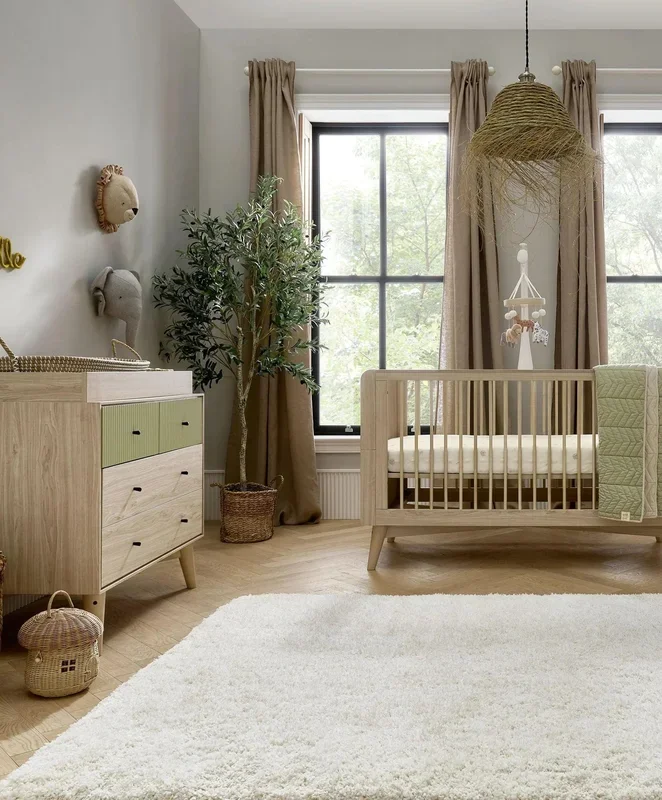 Mamas & Papas Coxley 2 Piece Furniture Set – Natural / Olive Green