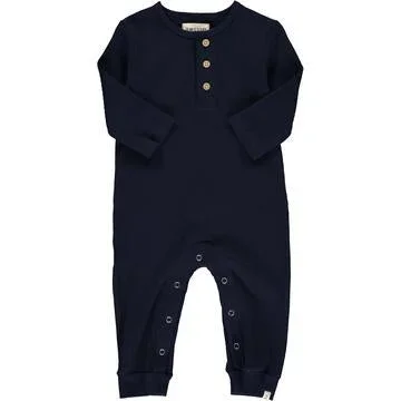 Me & Henry Mason Rib Romper | Navy Rib