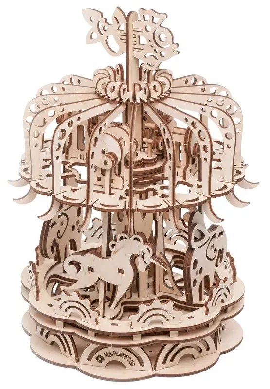 Mechanical Wooden Model – Carousel 137 Pcs by Wise Elk