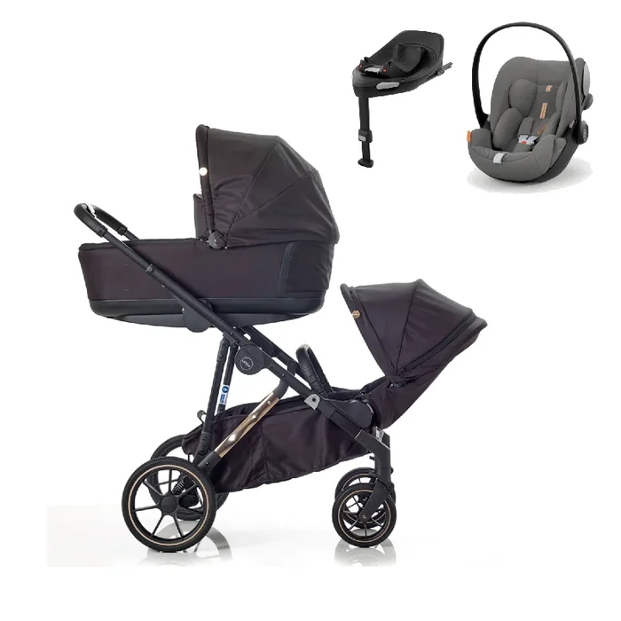 Mee-go Uno Plus (Cloud G Plus) Travel System – Black/Rose