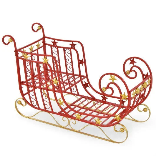 Metal Christmas Santa Sleigh With Large Cargo Area for Gifts