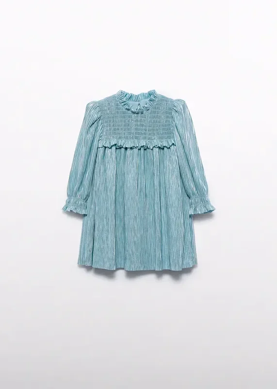Metallic Pleated Dress
