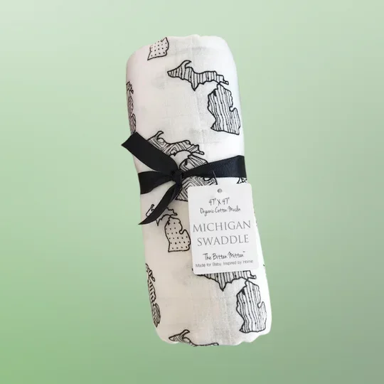 Michigan Organic Cotton Muslin Swaddle