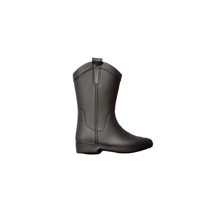 Midnight Black Kid’s All Weather Rubber Cowboy Boots