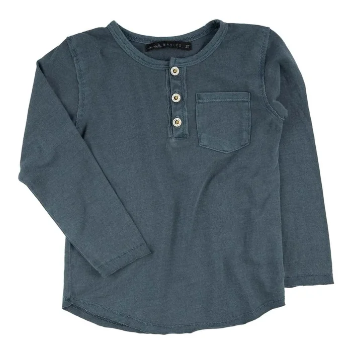 Miki Miette – Henley Long Sleeve – Navy Blue
