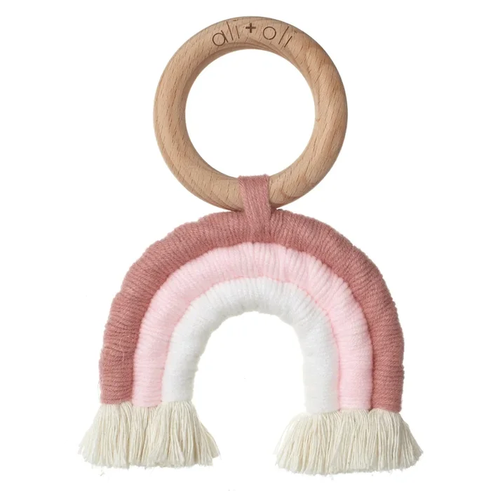 Mini-Macrame Rainbow Teething Toy for Baby