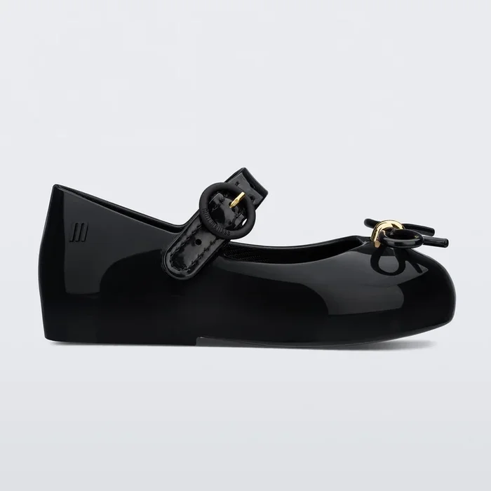 Mini Melissa Sweet Love Flat | Black