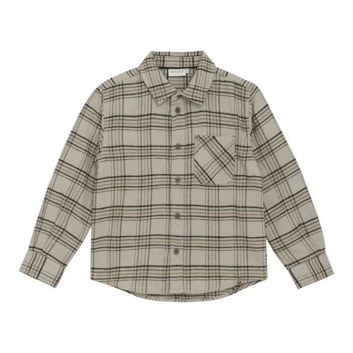 Minymo Long-Sleeve Checkered Shirt – Oxford Tan