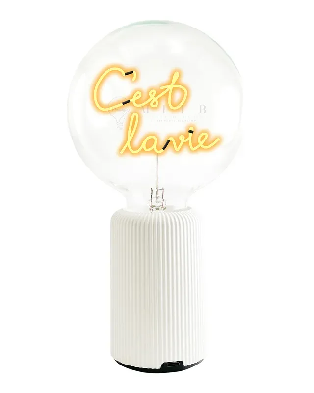 Mitb Bulb C’est La Vie Amber With Base Table Lamp Portable Pop Nomad