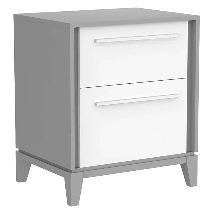 Moderna 2 drawer chest office storage organization, grey & white